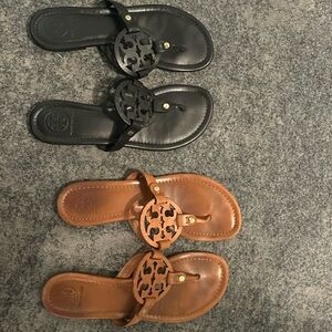 (2) Pair of Tory Burch Sandals - great condition, but loved ❤️